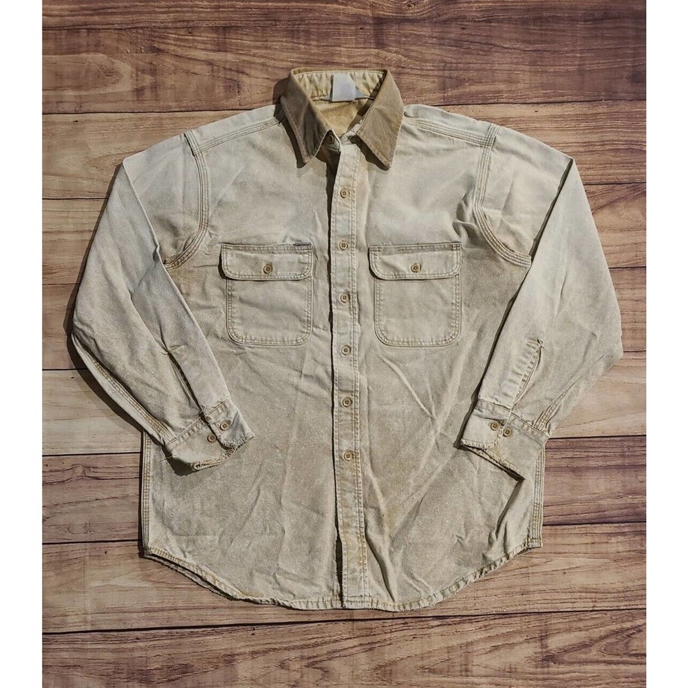 Vintage Carhartt Mens XL Rugged Work Outdoor Wear USA Long Sleeve Button X-Large